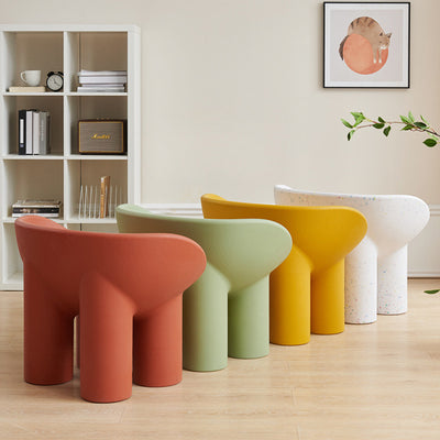 Contemporary Creative Elephant Leg Shape Adult Children Round Curved Plastic Chair Backrest Armrest For Living Room