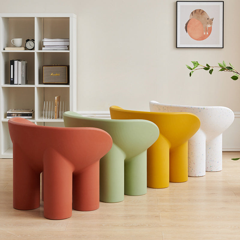Contemporary Creative Elephant Leg Shape Adult Children Round Curved Plastic Chair Backrest Armrest For Living Room