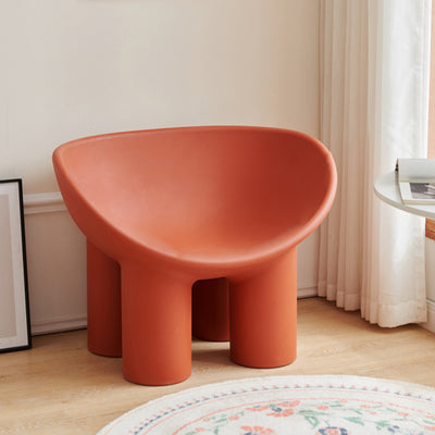 Contemporary Creative Elephant Leg Shape Adult Children Round Curved Plastic Chair Backrest Armrest For Living Room