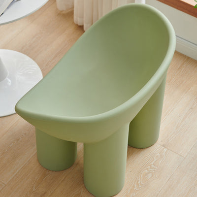 Contemporary Creative Elephant Leg Shape Adult Children Round Curved Plastic Chair Backrest Armrest For Living Room