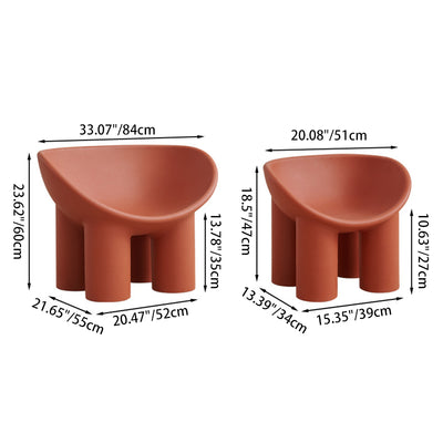 Contemporary Creative Elephant Leg Shape Adult Children Round Curved Plastic Chair Backrest Armrest For Living Room