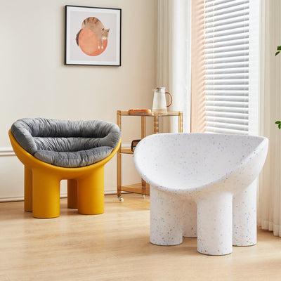 Contemporary Creative Elephant Leg Shape Adult Children Round Curved Plastic Chair Backrest Armrest For Living Room