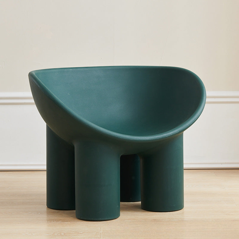 Contemporary Creative Elephant Leg Shape Adult Children Round Curved Plastic Chair Backrest Armrest For Living Room