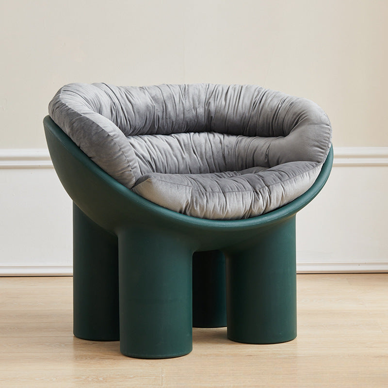 Contemporary Creative Elephant Leg Shape Adult Children Round Curved Plastic Chair Backrest Armrest For Living Room