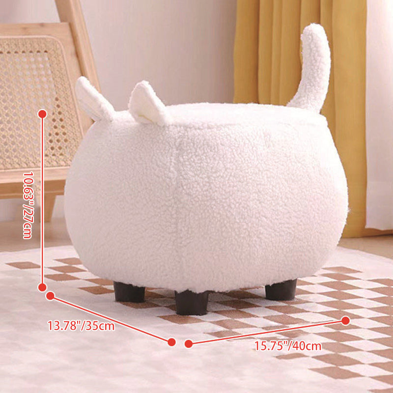 Contemporary Creative Cute Cartoon Kids Animal Oval Teddy Velvet Chair For Living Room