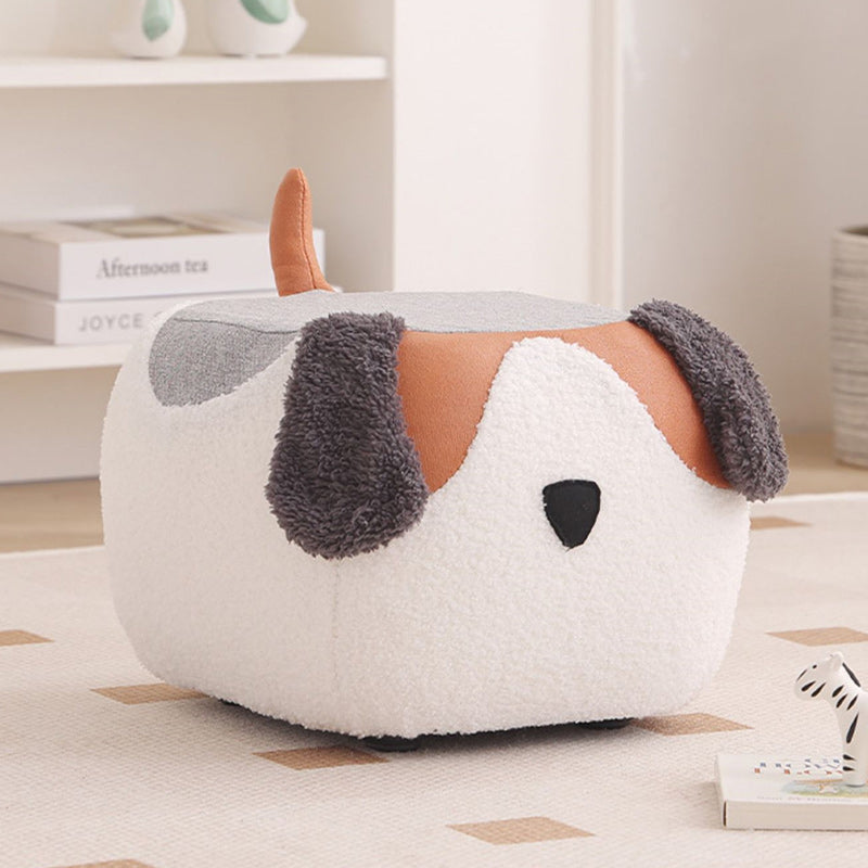 Contemporary Creative Cute Cartoon Kids Animal Oval Teddy Velvet Chair For Living Room