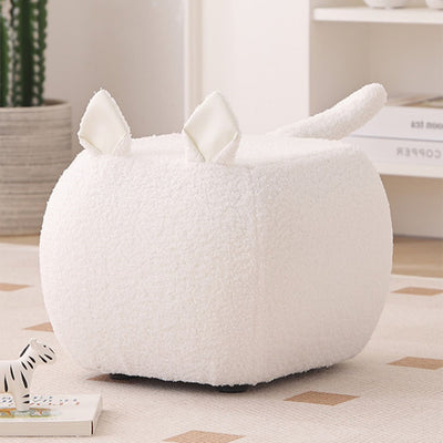 Contemporary Creative Cute Cartoon Kids Animal Oval Teddy Velvet Chair For Living Room