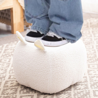 Contemporary Creative Cute Cartoon Kids Animal Oval Teddy Velvet Chair For Living Room