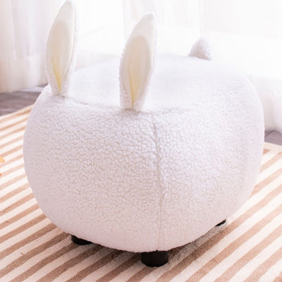 Contemporary Creative Cute Cartoon Kids Animal Oval Teddy Velvet Chair For Living Room