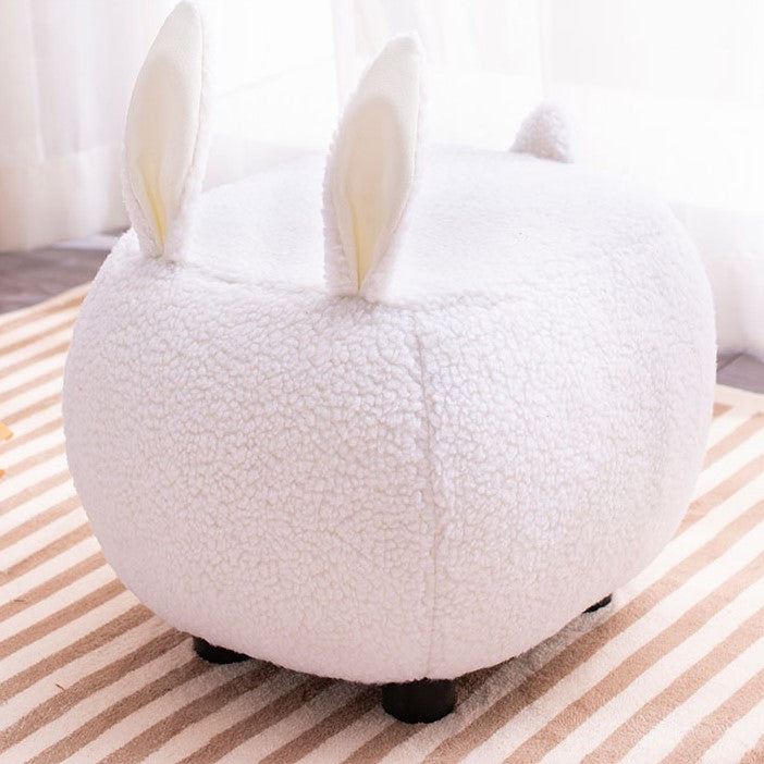 Contemporary Creative Cute Cartoon Kids Animal Oval Teddy Velvet Chair For Living Room