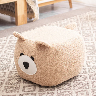 Contemporary Creative Cute Cartoon Kids Animal Oval Teddy Velvet Chair For Living Room