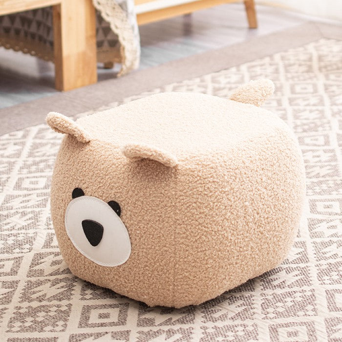 Contemporary Creative Cute Cartoon Kids Animal Oval Teddy Velvet Chair For Living Room