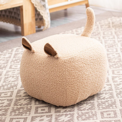 Contemporary Creative Cute Cartoon Kids Animal Oval Teddy Velvet Chair For Living Room