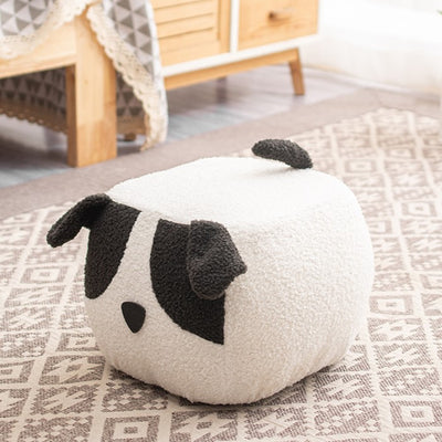 Contemporary Creative Cute Cartoon Kids Animal Oval Teddy Velvet Chair For Living Room