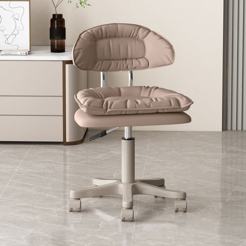 Modern Minimalist Movable Swivel Liftable Rectangle Square Metal PU Leather Nylon Cosmetic Chair Desk Chair Backrest For Home Office