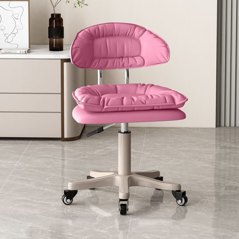 Modern Minimalist Movable Swivel Liftable Rectangle Square Metal PU Leather Nylon Cosmetic Chair Desk Chair Backrest For Home Office