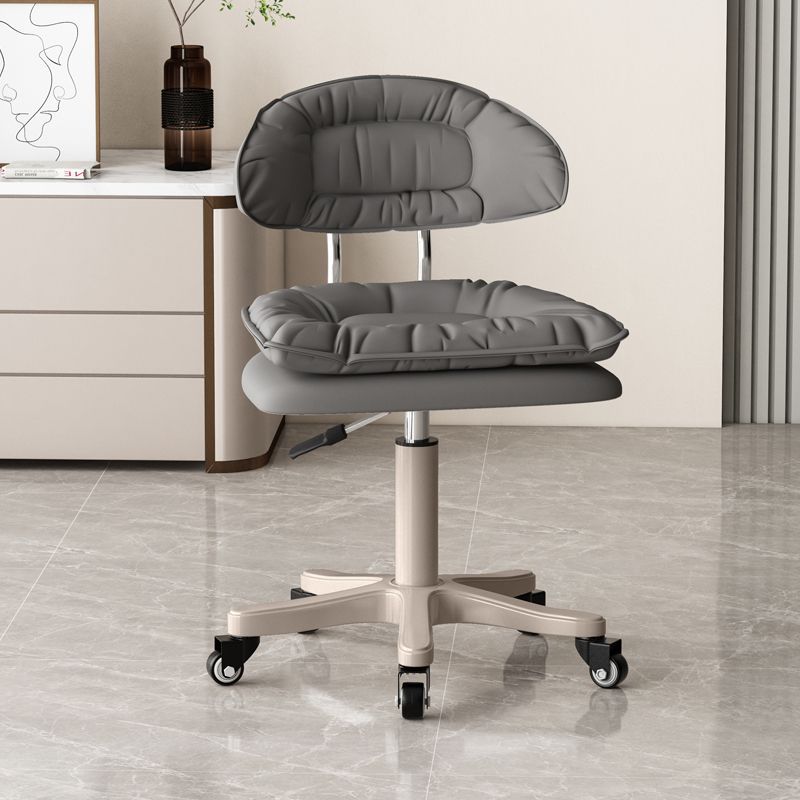 Modern Minimalist Movable Swivel Liftable Rectangle Square Metal PU Leather Nylon Cosmetic Chair Desk Chair Backrest For Home Office