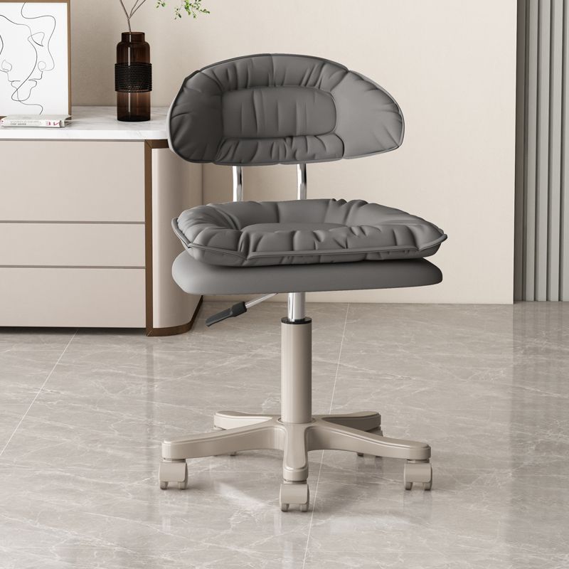 Modern Minimalist Movable Swivel Liftable Rectangle Square Metal PU Leather Nylon Cosmetic Chair Desk Chair Backrest For Home Office