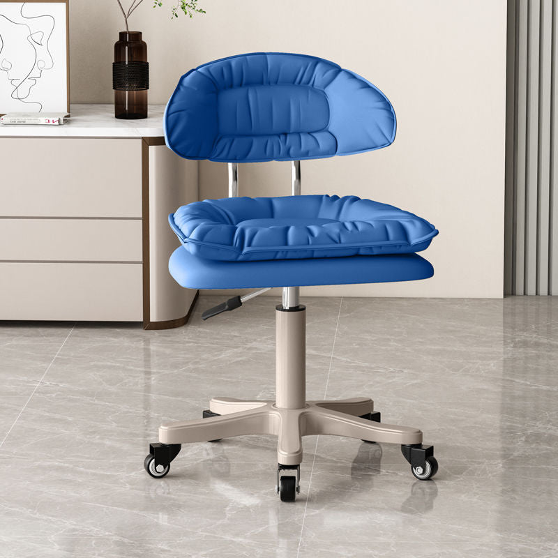 Modern Minimalist Movable Swivel Liftable Rectangle Square Metal PU Leather Nylon Cosmetic Chair Desk Chair Backrest For Home Office