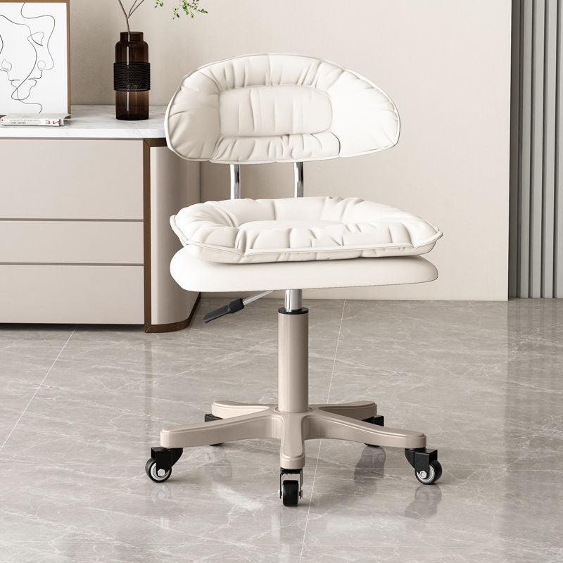 Modern Minimalist Movable Swivel Liftable Rectangle Square Metal PU Leather Nylon Cosmetic Chair Desk Chair Backrest For Home Office