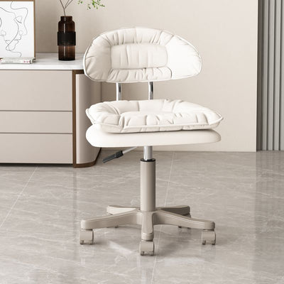 Modern Minimalist Movable Swivel Liftable Rectangle Square Metal PU Leather Nylon Cosmetic Chair Desk Chair Backrest For Home Office