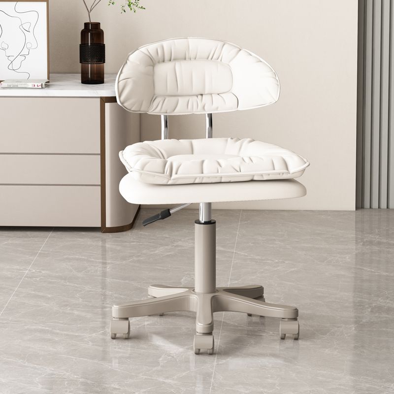 Modern Minimalist Movable Swivel Liftable Rectangle Square Metal PU Leather Nylon Cosmetic Chair Desk Chair Backrest For Home Office