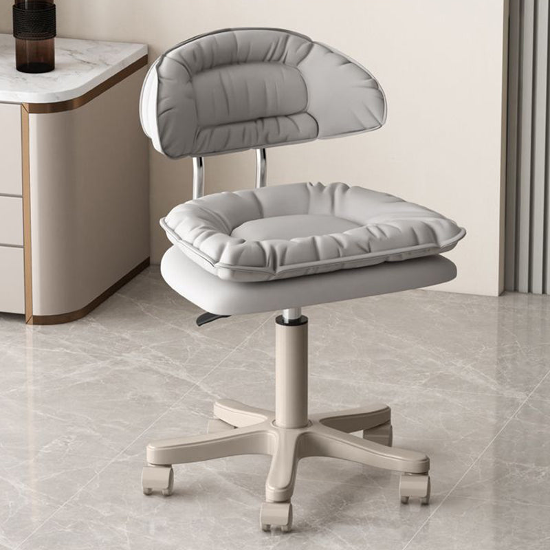 Modern Minimalist Movable Swivel Liftable Rectangle Square Metal PU Leather Nylon Cosmetic Chair Desk Chair Backrest For Home Office