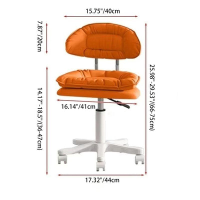 Modern Minimalist Movable Swivel Liftable Rectangle Square Metal PU Leather Nylon Cosmetic Chair Desk Chair Backrest For Home Office