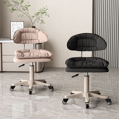 Modern Minimalist Movable Swivel Liftable Rectangle Square Metal PU Leather Nylon Cosmetic Chair Desk Chair Backrest For Home Office