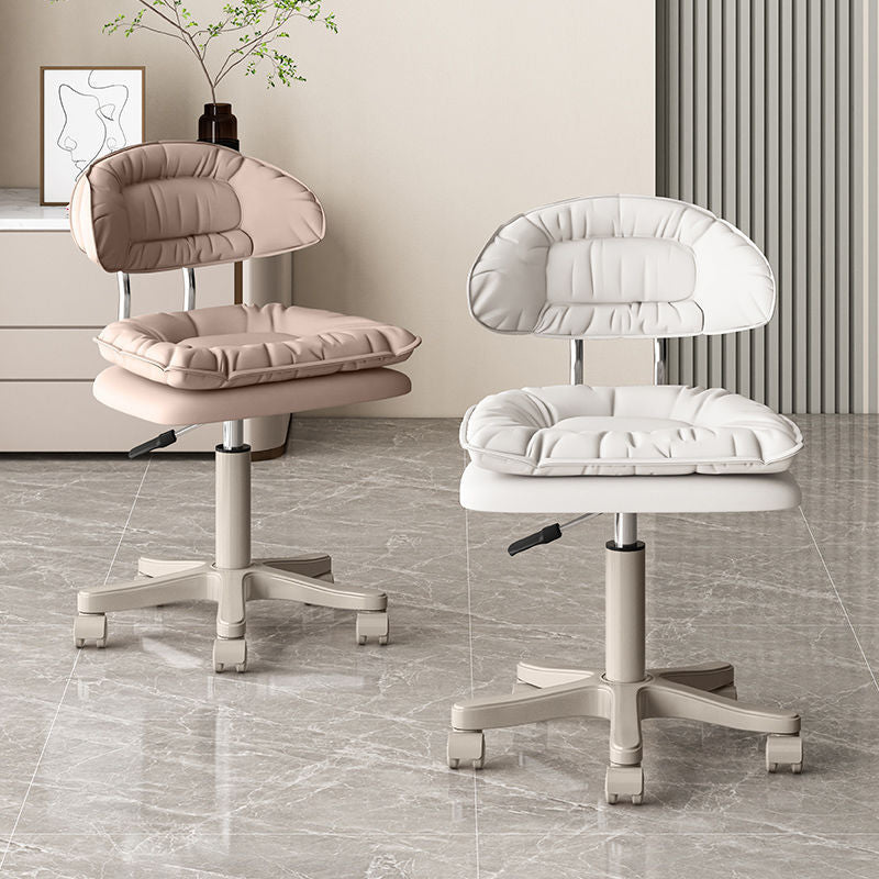 Modern Minimalist Movable Swivel Liftable Rectangle Square Metal PU Leather Nylon Cosmetic Chair Desk Chair Backrest For Home Office