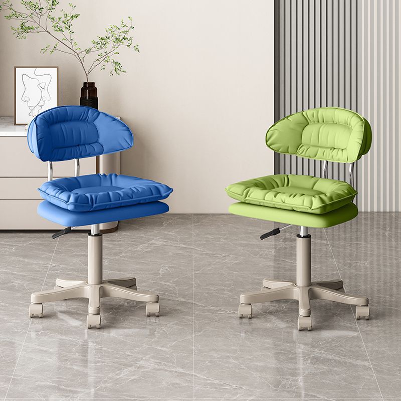 Modern Minimalist Movable Swivel Liftable Rectangle Square Metal PU Leather Nylon Cosmetic Chair Desk Chair Backrest For Home Office