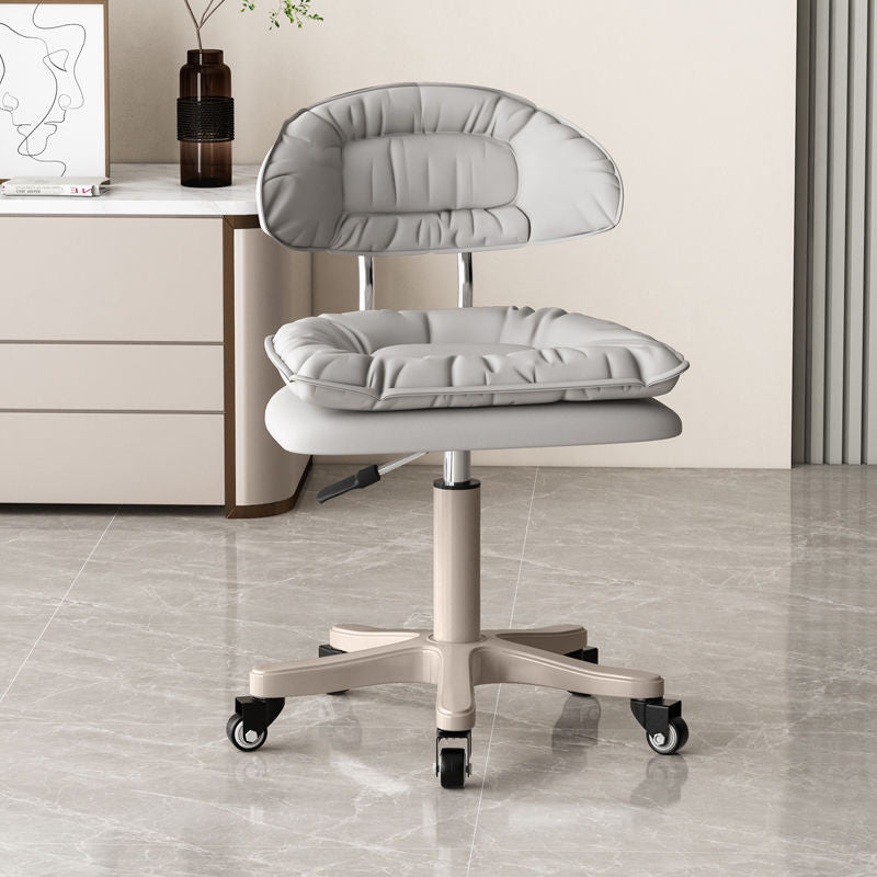 Modern Minimalist Movable Swivel Liftable Rectangle Square Metal PU Leather Nylon Cosmetic Chair Desk Chair Backrest For Home Office