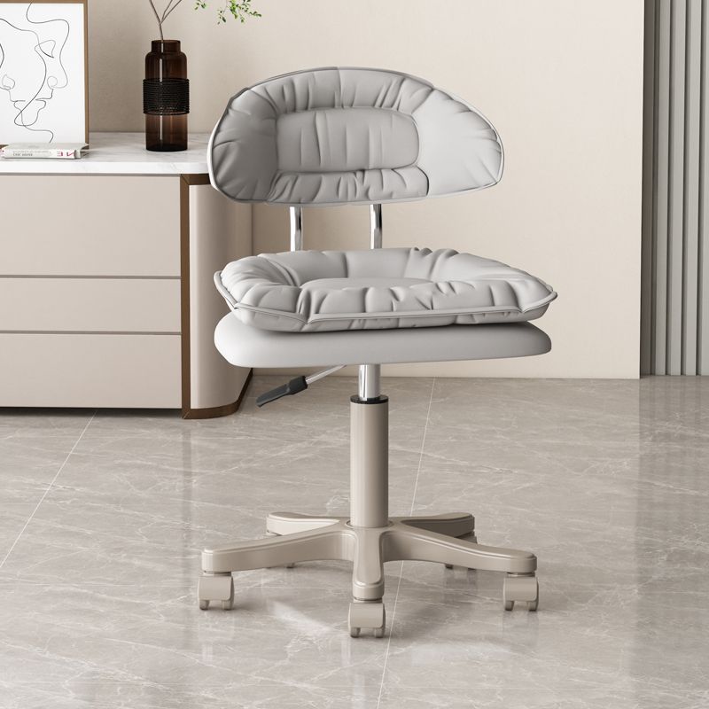 Modern Minimalist Movable Swivel Liftable Rectangle Square Metal PU Leather Nylon Cosmetic Chair Desk Chair Backrest For Home Office