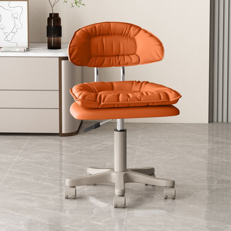 Modern Minimalist Movable Swivel Liftable Rectangle Square Metal PU Leather Nylon Cosmetic Chair Desk Chair Backrest For Home Office