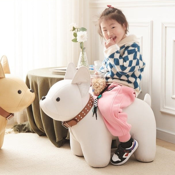 Contemporary Creative Kids Bulldog Animal Fabric Chair For Living Room