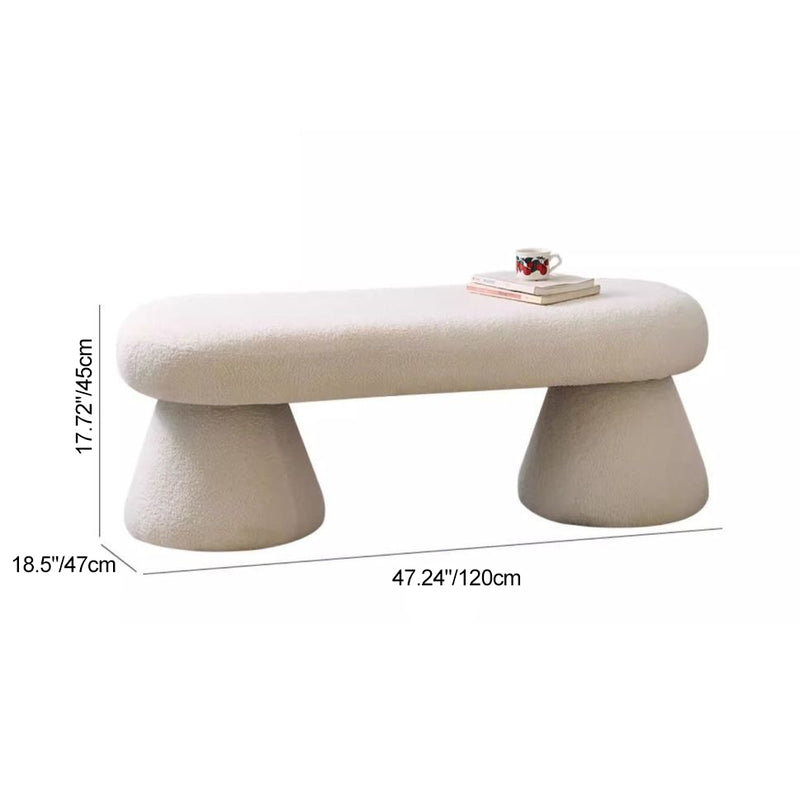 Contemporary Nordic Rectangle Wood Fabric Bench Chair For Bedroom