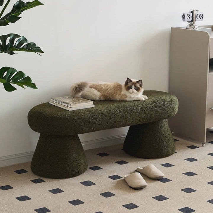 Chaise de banc en bois et tissu rectangulaire nordique contemporain pour chambre 
