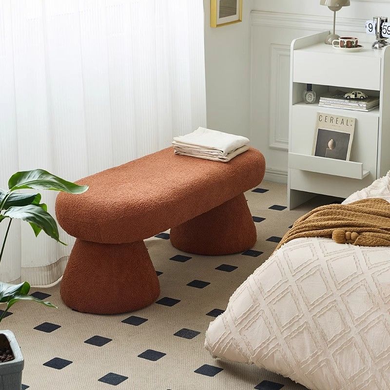 Chaise de banc en bois et tissu rectangulaire nordique contemporain pour chambre 