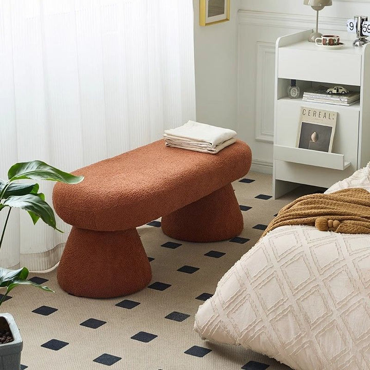 Chaise de banc en bois et tissu rectangulaire nordique contemporain pour chambre 