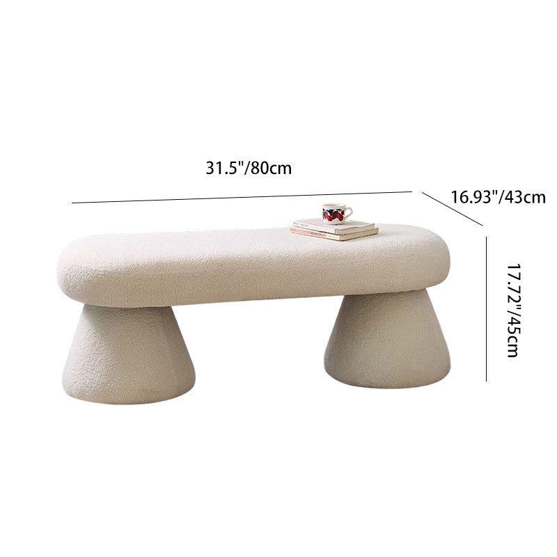 Contemporary Nordic Rectangle Wood Fabric Bench Chair For Bedroom