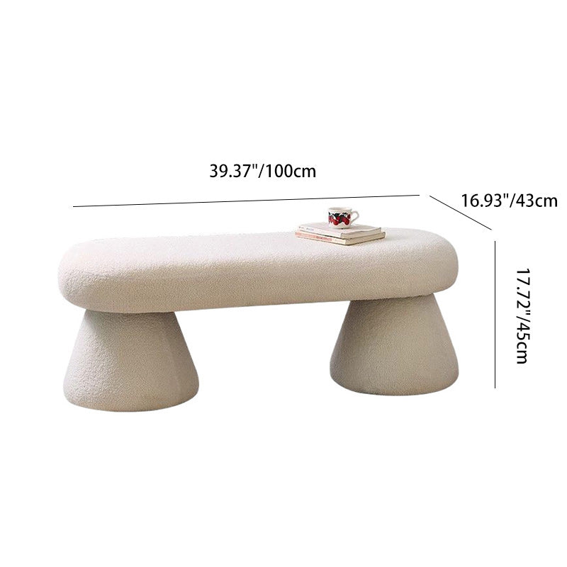 Contemporary Nordic Rectangle Wood Fabric Bench Chair For Bedroom
