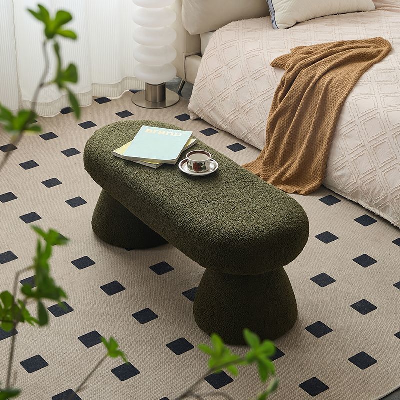Contemporary Nordic Rectangle Wood Fabric Bench Chair For Bedroom