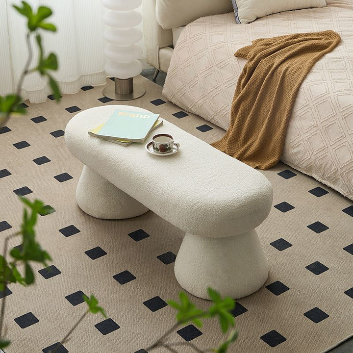 Chaise de banc en bois et tissu rectangulaire nordique contemporain pour chambre 