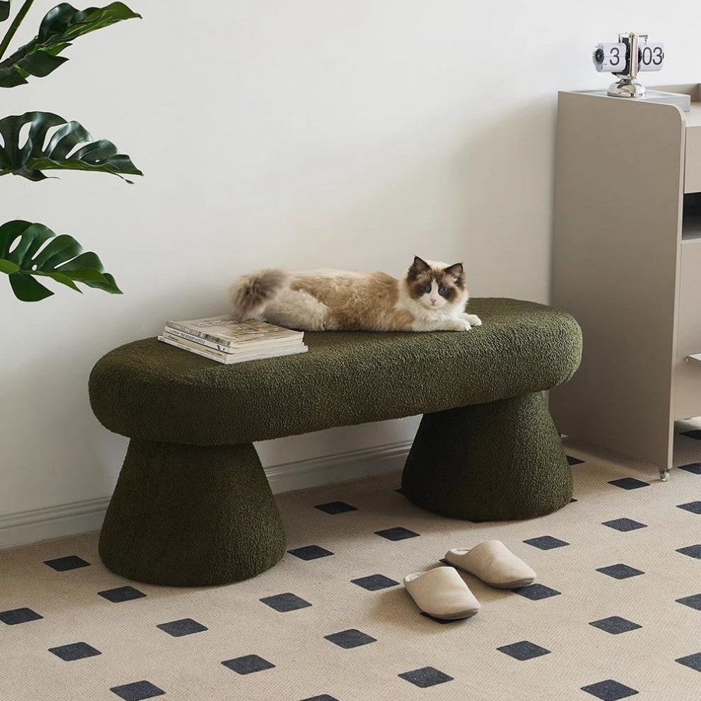 Chaise de banc en bois et tissu rectangulaire nordique contemporain pour chambre 
