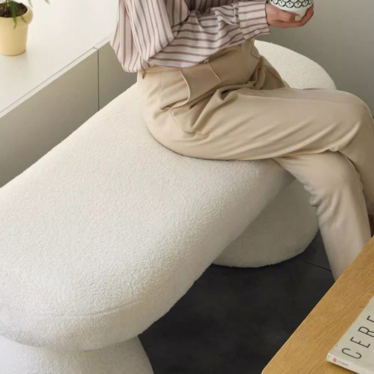 Contemporary Nordic Rectangle Wood Fabric Bench Chair For Bedroom