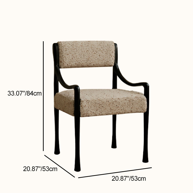 Modern Mid-Century Square Rectangle Ash Wood Fabric Chair Backrest Armrest For Living Room