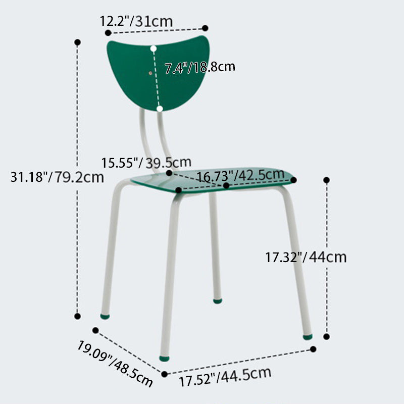 Contemporary Creative Ant Look Cream Square Curved Iron PP Dining Chair Backrest For Dining Room