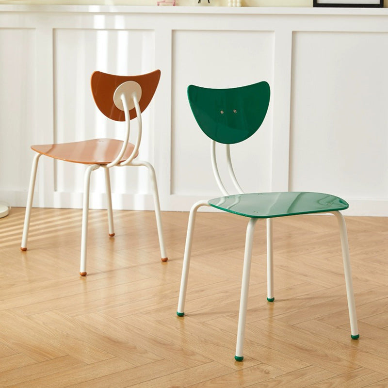 Contemporary Creative Ant Look Cream Square Curved Iron PP Dining Chair Backrest For Dining Room