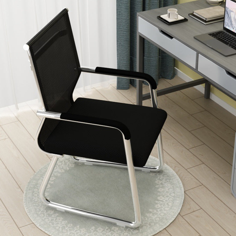 Modern Minimalist Rectangle Stainless Steel Mesh Desk Chair Backrest Armrest For Home Office
