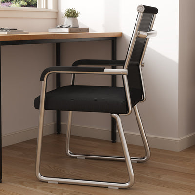 Modern Minimalist Rectangle Stainless Steel Mesh Desk Chair Backrest Armrest For Home Office